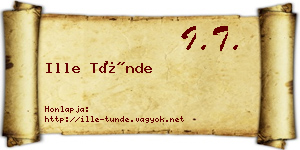 Ille Tünde névjegykártya